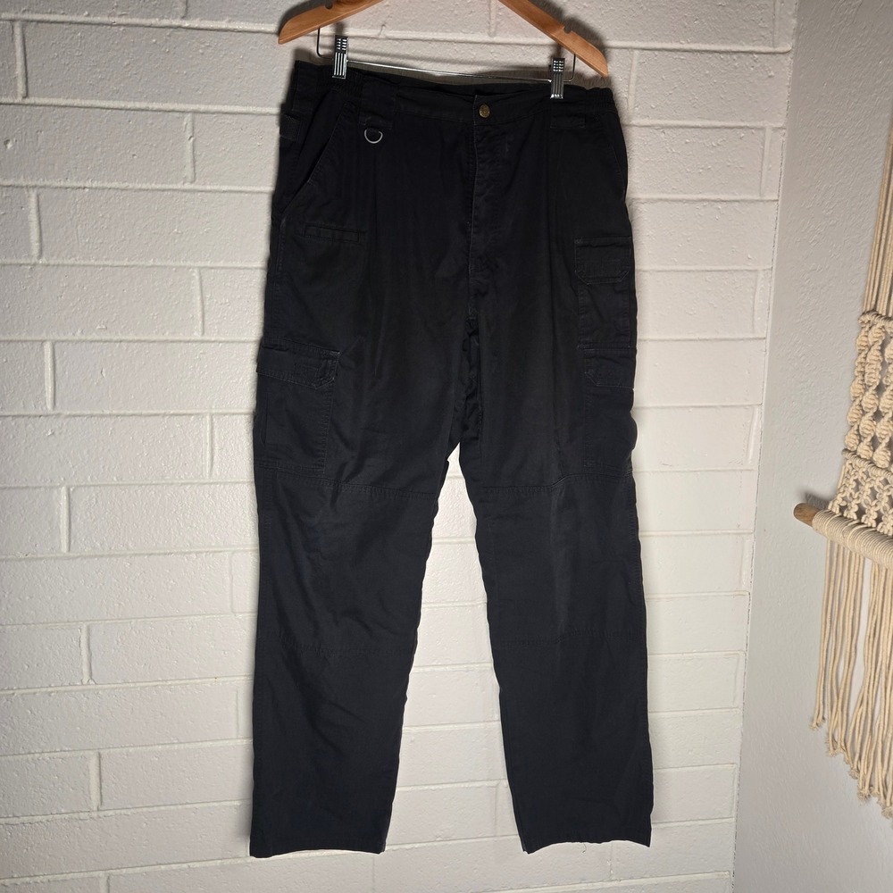5.11 Tactical Series Men 38x34 Black Cargo Pants Ripstop Utility Workwear Hike